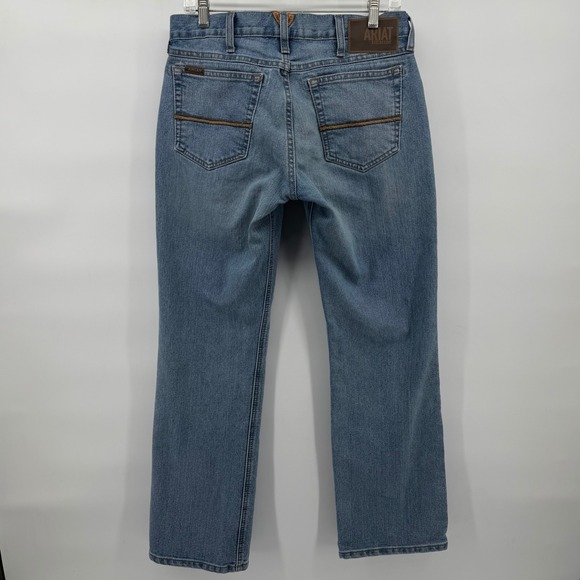 Ariat Mens M7 Slim Fit Straight Leg Jeans 30x30 Light Wash Denim - Picture 3 of 8